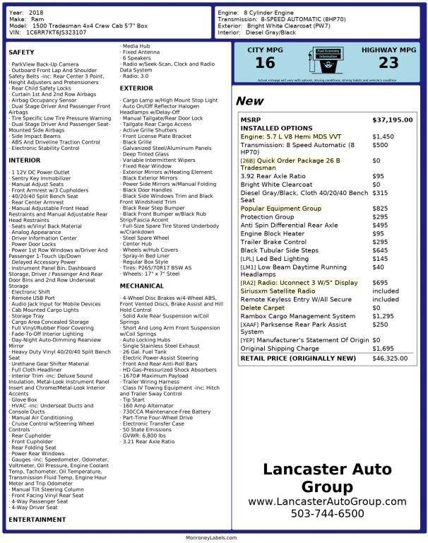 ram ram 1500 pickup 2018 1C6RR7KT6JS323107 image ram ram 1500 pickup 2018 1C6RR7KT6JS323107 image